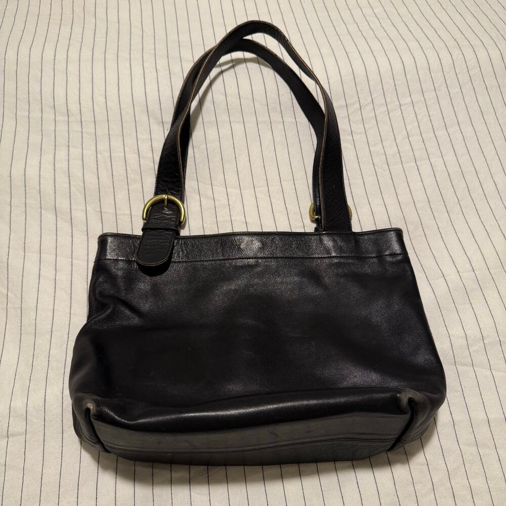 Vintage 90s Coach Soho Lafayette 4140 black leather shoulder tote bag USA made